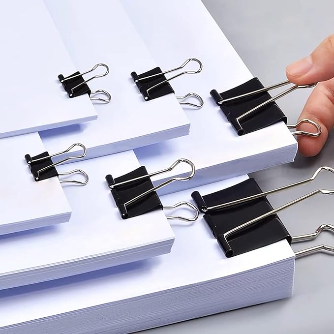 Binder Clips Assorted Sizes Paper Clamps, Meet a Variety of use Scenarios - Image 2