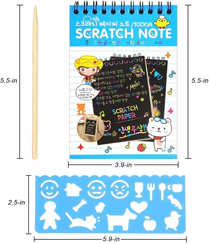 POKONBOY 16 Pack Scratch Arts and Crafts Notebooks, Scratch Note Pads - Image 2