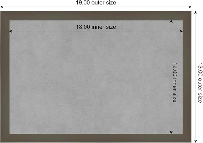 Amanti Art Grey Framed Magnetic Board 13x19 Small Vision Board - Image 4