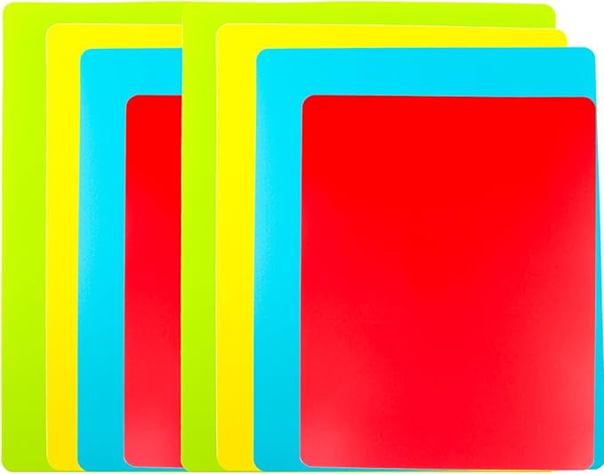 8 Pieces Flexible Cutting Board mats, Plastic Cutting Boards by Kimmoker