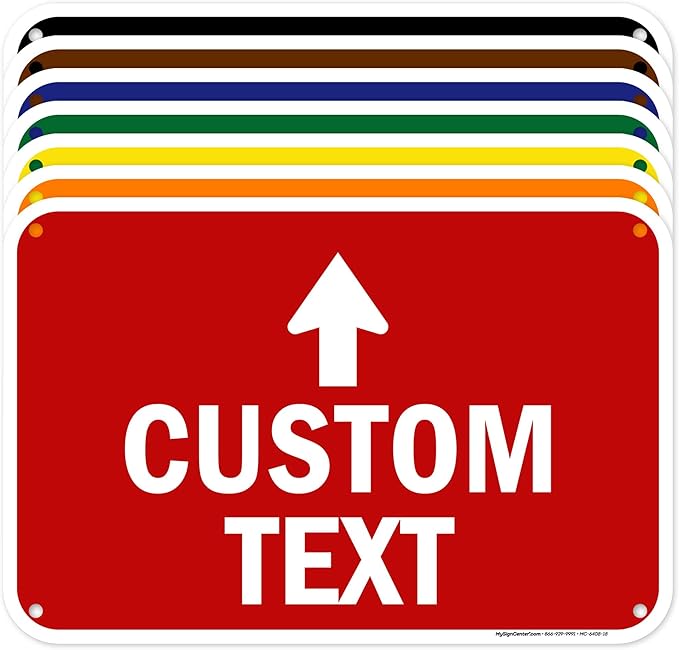Custom Arrow, Custom Directional Sign, Up Arrow, 12x18 Inches, 55 mil thick by MySignCenter
