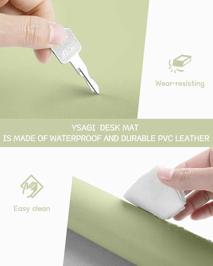 YSAGi Non-Slip Leather Desk Pad L Size, Waterproof Laptop Computer Desk - Image 5