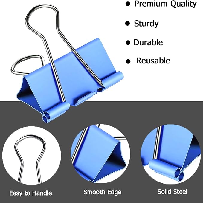 Vinaco 300PCS Paper Clips and Binder Clips Assorted Sizes, Colored Paper Clips - Image 5