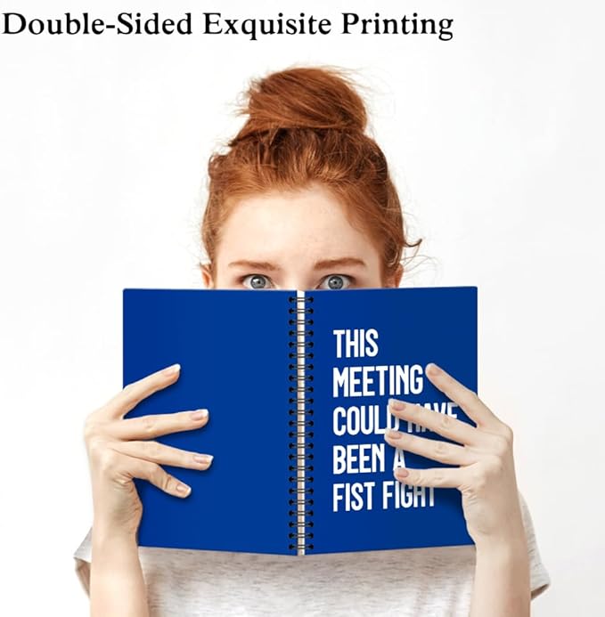 XQLZY This Meeting Could Have Been A Fist Fight Klein Blue Spiral Notebook - Image 3