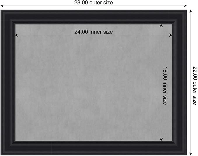 Amanti Art Black Framed Magnetic Board 22x28 Medium Vision Board - Image 2