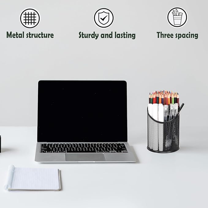 MINDEPOT 2 Pack Mesh Pencil Holder Pen Cup - Image 6
