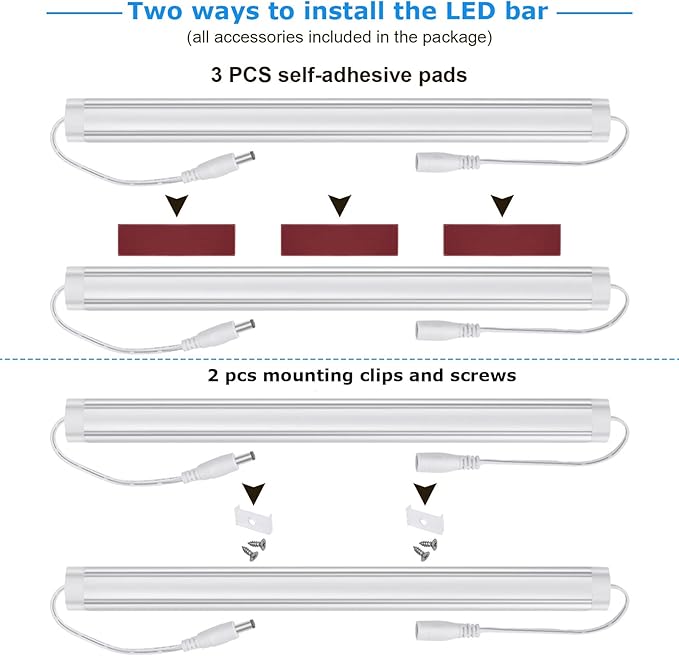 Litever Under Cabinet LED Lighting Kit, Super Bright, 31W 2000 Lumen, Plug or - Image 5