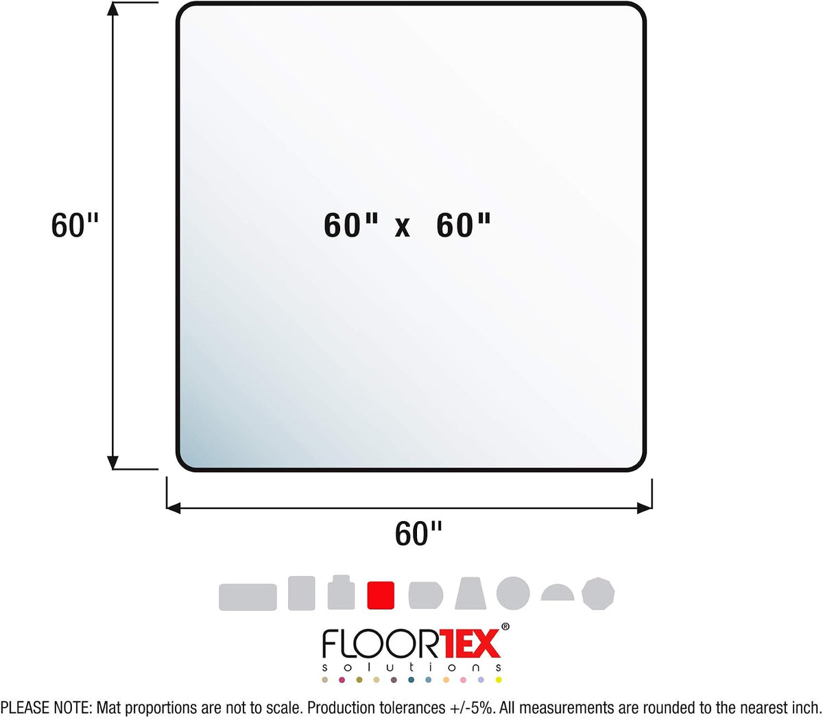 FloorTex 1115015023ER Floor Protection Chairmat, XXL, 60-Inch x60-Inch, Clear