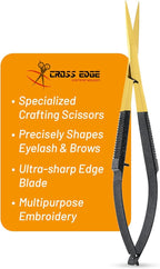 Cross Edge Spring Scissors 5 Inch straight Stainless-Steel Precision Eyebrow & by MyLashToolsByCrossEdge
