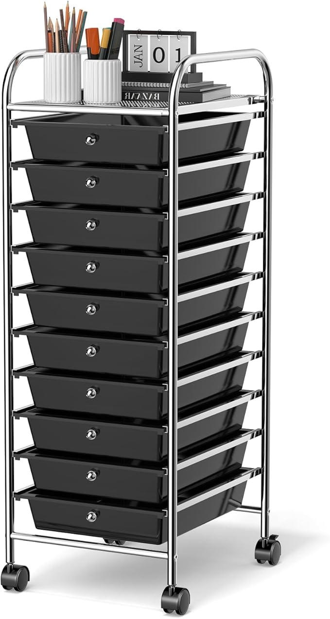 GLACER 10 Drawers Rolling Cart, Storage Cart by GLACERGrowupinhappiness