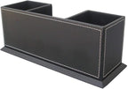 KINGFOM Office Supplies Desk Organizer PU Leather Storage Box 4 Divided - Image 9