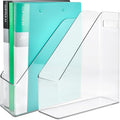 Akamino 2 Pack Acrylic Magazine File Holder, A4 Vertical File Organizer by Akamino