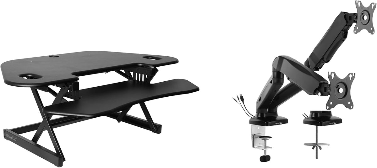 Rocelco 46" Height Adjustable Corner Standing Desk Converter