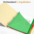 Sooez 8 Count Dividers with Pockets, 8 Tabs Binder Dividers - Image 7