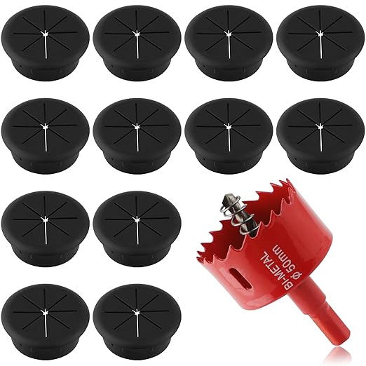 2 Inch Desk Grommet, 12 Pieces Wire Grommet, Desk Hole Cover by KITANIS
