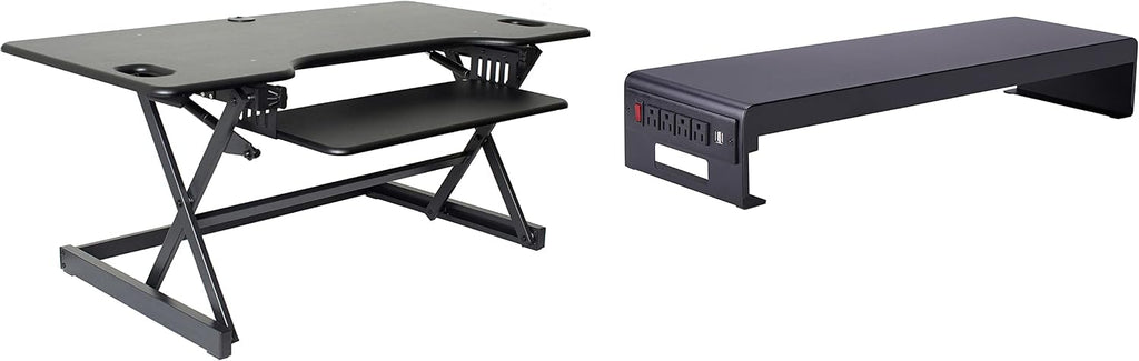 Rocelco 46" Large Height Adjustable Standing Desk Converter