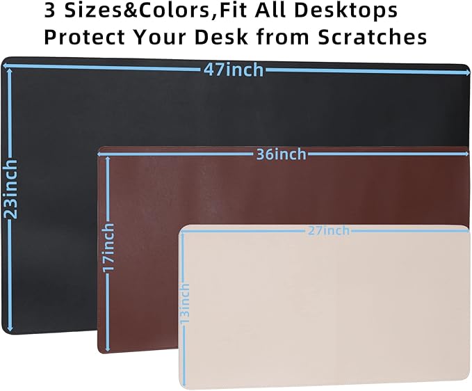 Wolaile Desk Pad 36x17 inches, PU Leather Desk Blotter, Non-Slip Base - Image 5