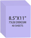 Cardstock 8.5 X 11, 40 Sheets, Light Purple Card Stock, 75lb/ 200gsm Copy Paper by Ciphyfee