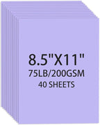 Cardstock 8.5 X 11, 40 Sheets, Light Purple Card Stock, 75lb/ 200gsm Copy Paper by Ciphyfee