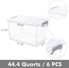 Citylife 6 Packs 44.4 QT Plastic Storage Bins - Image 6
