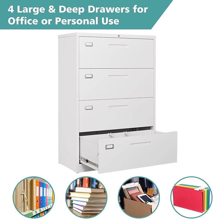 MIIIKO 4 Drawer Lateral File Cabinet - Image 5