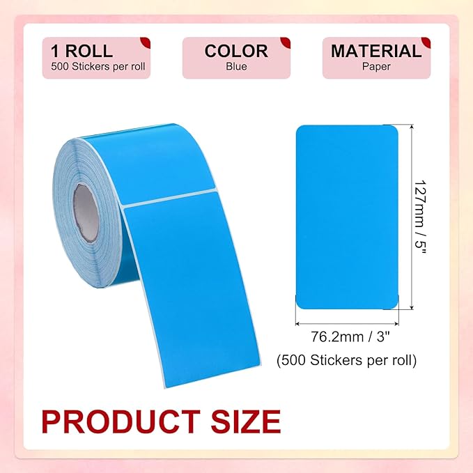 PATIKIL 3 x 5 Inch Rectangle Inventory Color Coding Labels 1 Roll, Square - Image 2