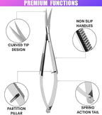 Cross Edge Curved Spring Scissors 5 Inch Stainless Steel Precision Eyebrow & - Image 5