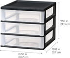 iris usa 2-pack, 3-drawer medium plastic stacking desktop, close-up detail