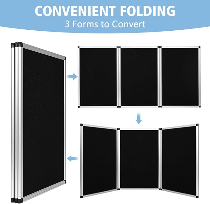 Nisorpa 3+1 Panel Folding Trade Show Presentation Board 70.8“ x 35.4” Trifold - Image 4