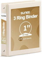 SUNEE 3 Ring Binder 1 Inch 1 Pack by SUNEE
