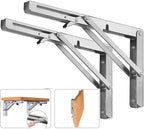 Folding Shelf Brackets, Max Load 300 lb, Heavy Duty Stainless Steel Collapsible