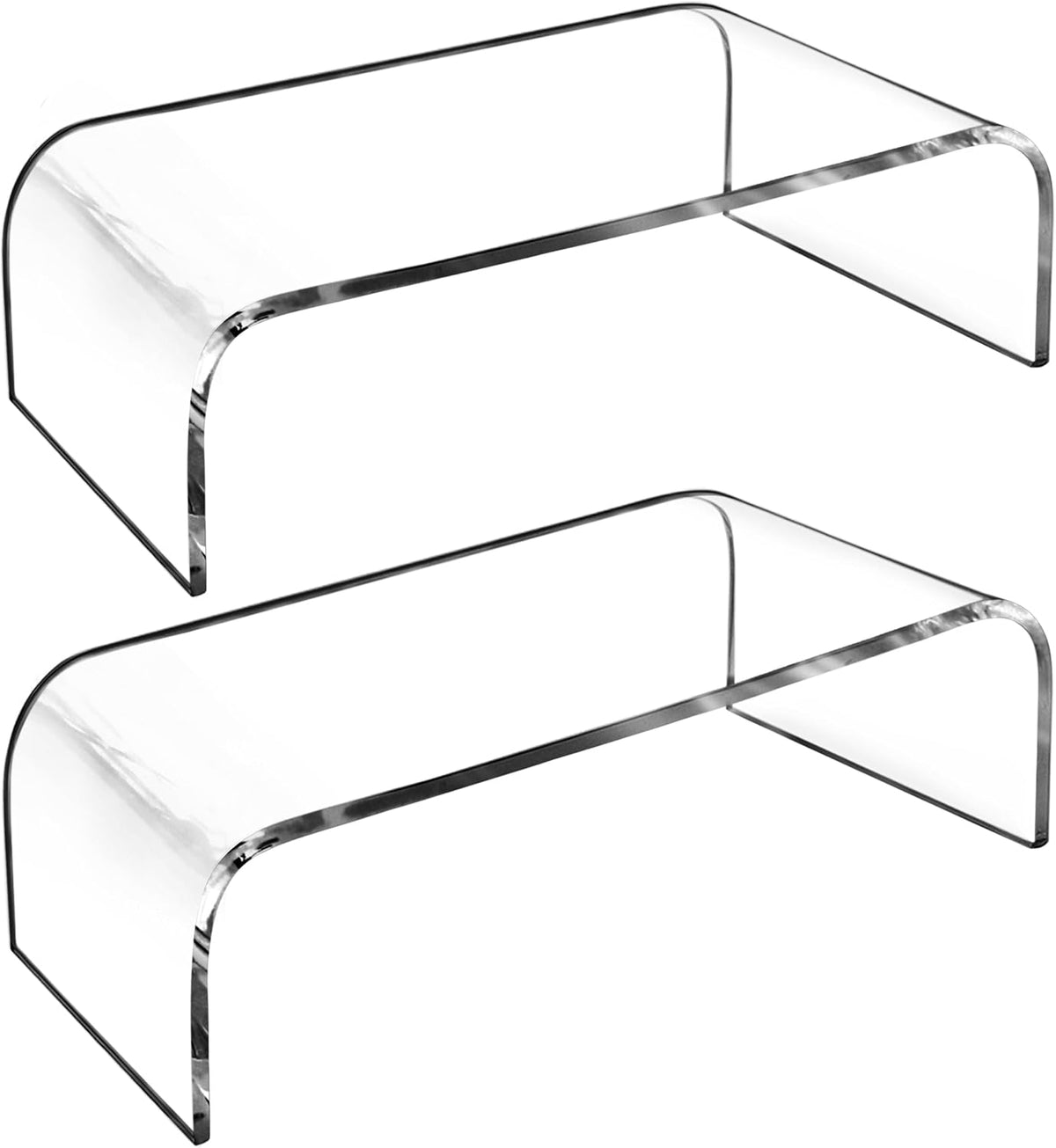 AMT 2 Pack Acrylic Laptop Monitor Stand & Computer Riser with Cat Keyboar...