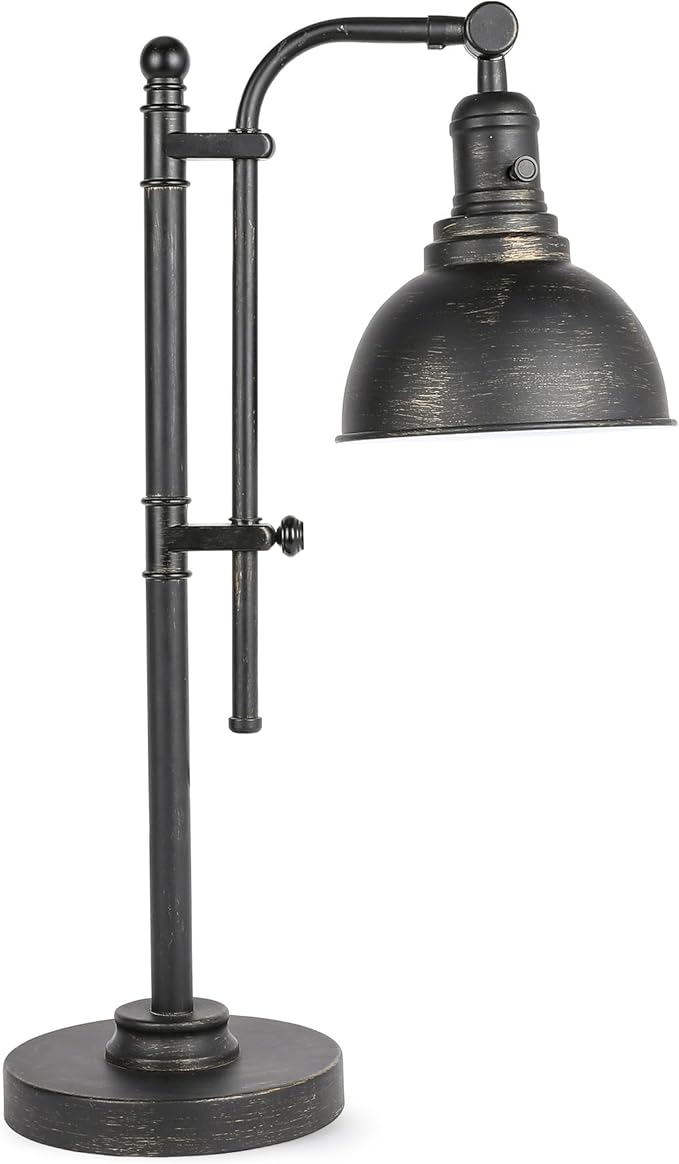 VONLUCE Rustic Desk Lamp Bronze Adjustable, Industrial Style Metal Task Lamps by Vonluce