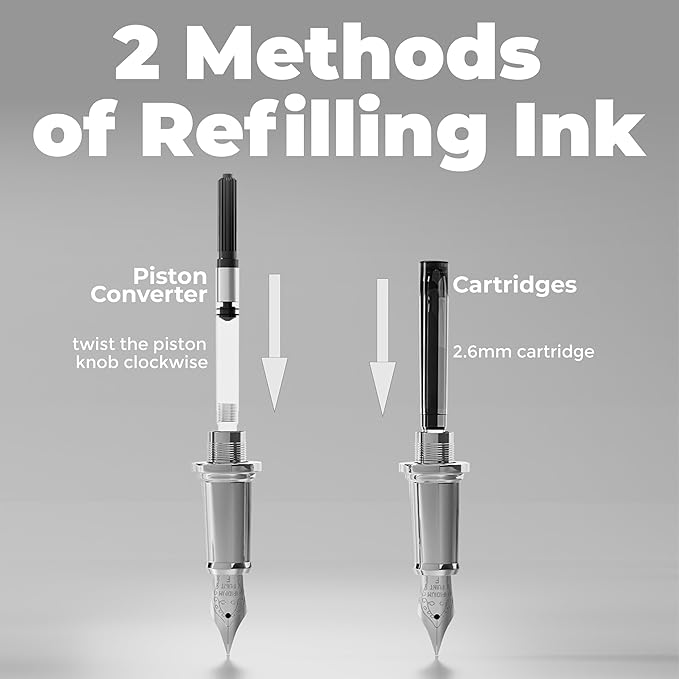 WEMATE Fountain Pen Set, Fine Nib, 1 Ink Converter, Smooth Writing, No Skips - Image 8
