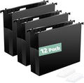 Shutex Extra Capacity Plastic Hanging File Folders, 12 Pack Reinforced Hang by Shutex