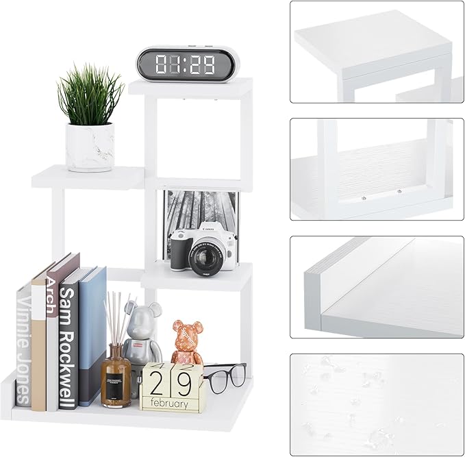 YMYNY Desktop Shelf Organizer, 4 Tier Storage Display Rack, Desk Shelf - Image 7