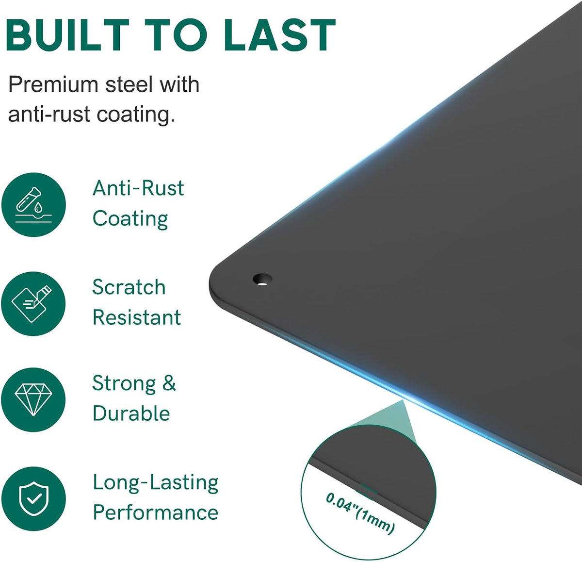 36" x 24" Magnetic Board for Wall, Heavy Duty, Black