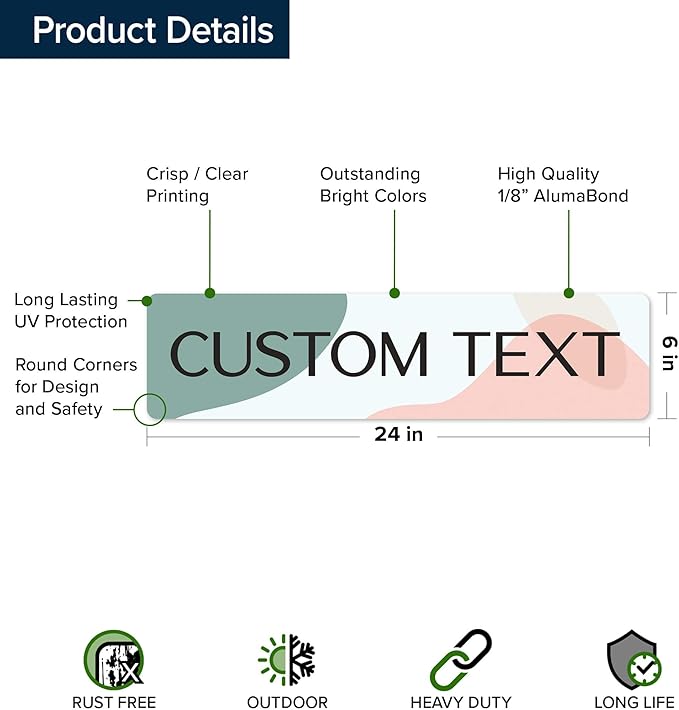 Custom Sign, Custom Street Sign, 11 Font Colors, 13 Font Styles, 4 Hole Options - Image 6