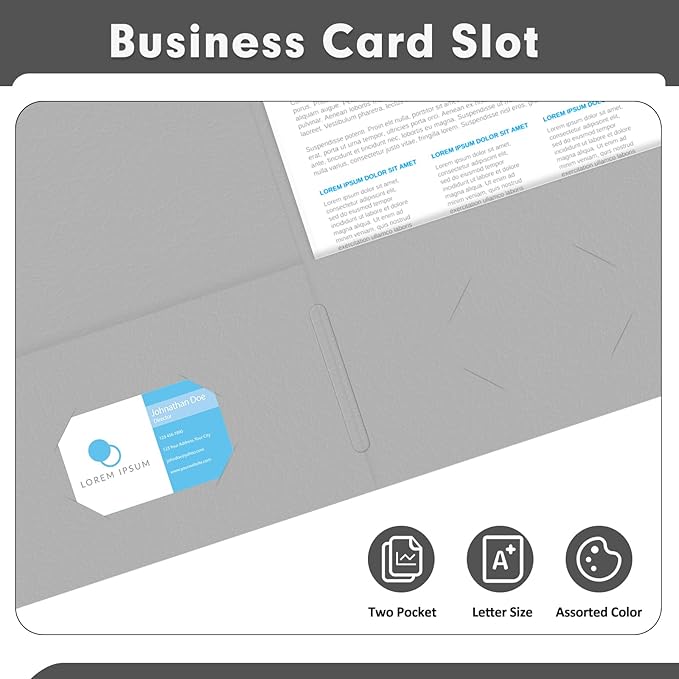 Two Pocket Folders, PANDRI 100 Pack 2 Pocket Folders, Letter Size Paper File - Image 5