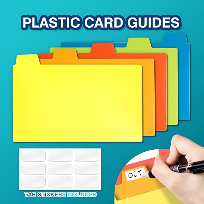 H4D 3x5 Index Card Case with 100 Heavyweight Ruled Index Cards and Dividers - Image 5