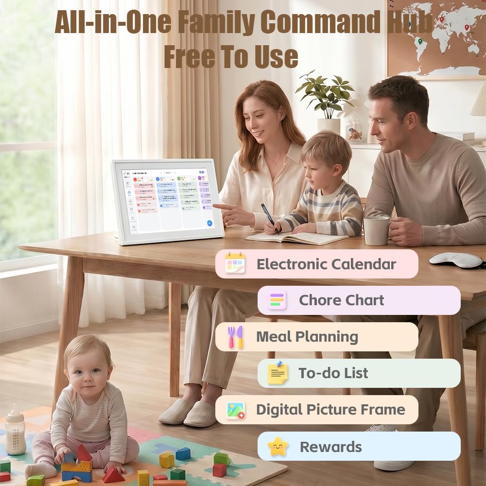 10.1 Inch Digital Calendar with IPS Touch Screen - Smart Electronic Calendar ...