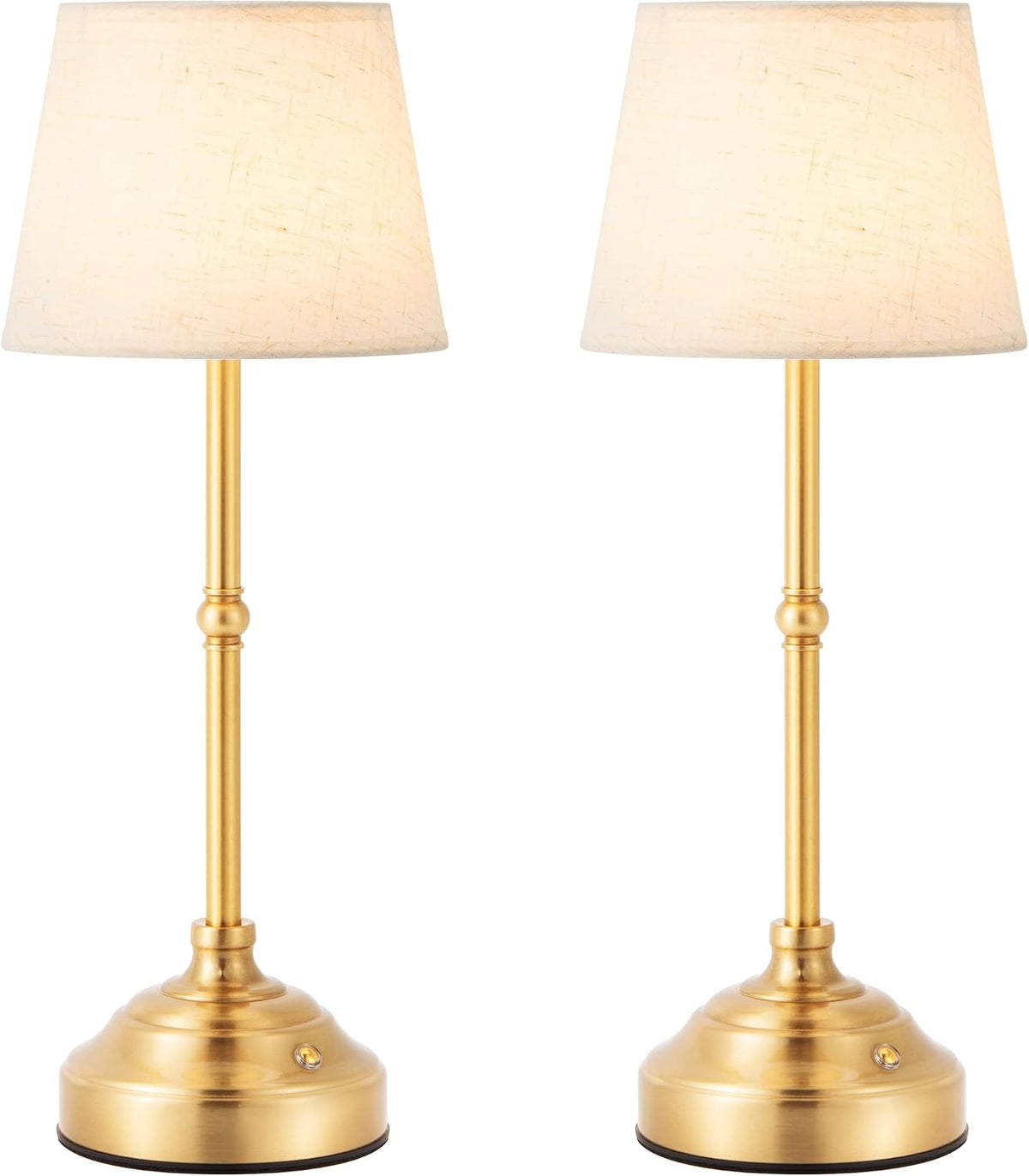 2 Pack Cordless Table Lamp, Rechargeable Desk Lamp with Fabric Shade, Battery...