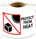 Protect from Heat Caution Labels,Shipping Warning Stickers for Package Boxes,2x3 Inch 300 Pcs Per Roll