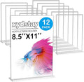 xydstay 12pack Acrylic Sign Holder 8.5 X 11, Vertical T Shape Clear Plastic by xydled