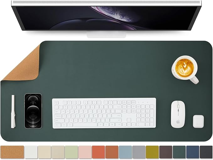 Cork Desk Mat - Dual-Sided Desk Pad by HOMIEAZICOZI