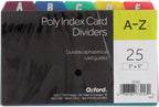 Oxford Poly Index Card Guide Set, 3 x 5 Inches, A-Z, 1/5 Inch Cut Tabs, Assorted Colors, 25 per Set, Sold as 4 Pack (73153)