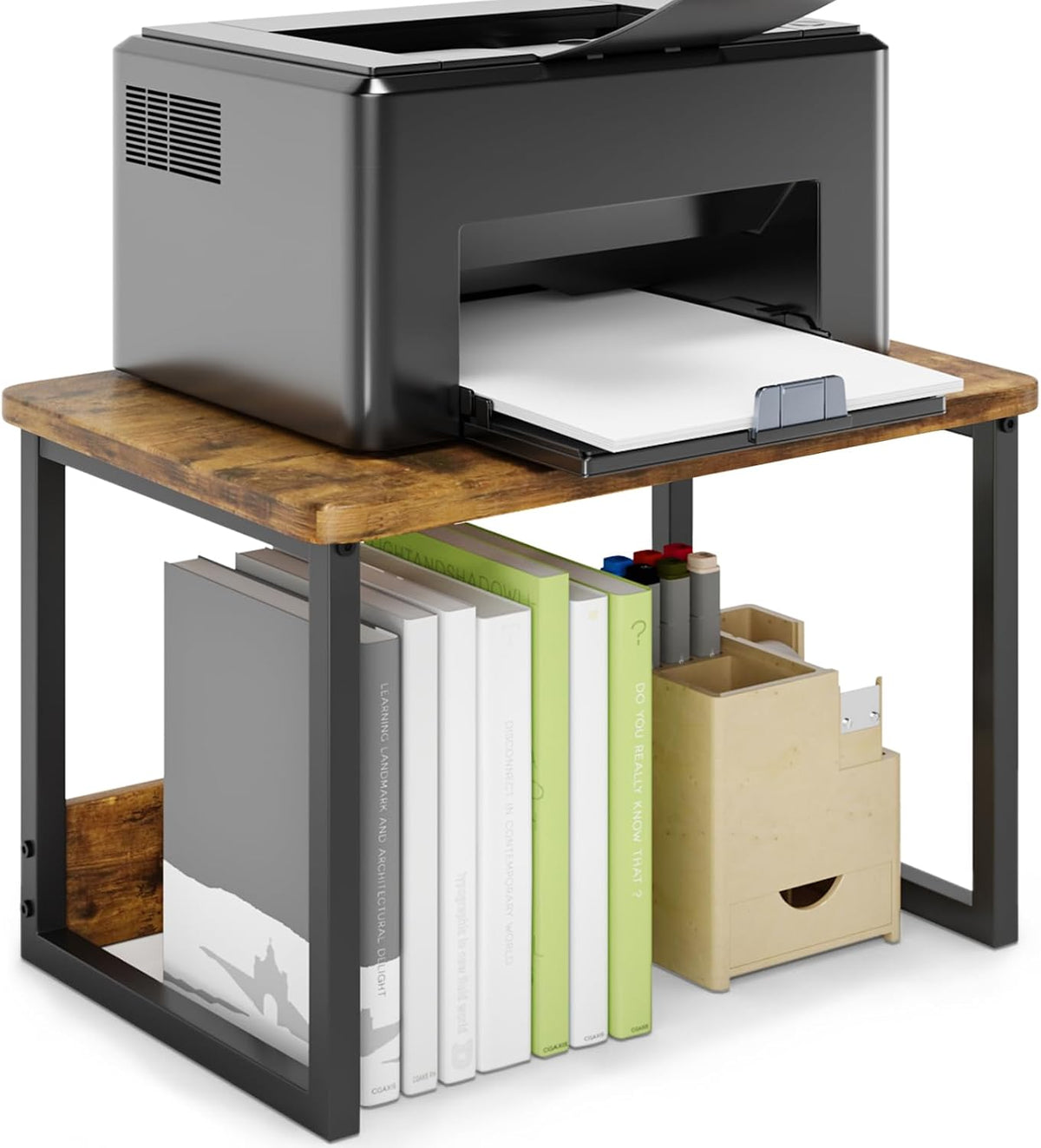 MARTY Printer Stand for Desk, Desktop Shelf Printer Riser for Home Office