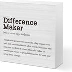 Difference Maker Definition Home Office Decor Wooden Box Sign Motivational by Unknown