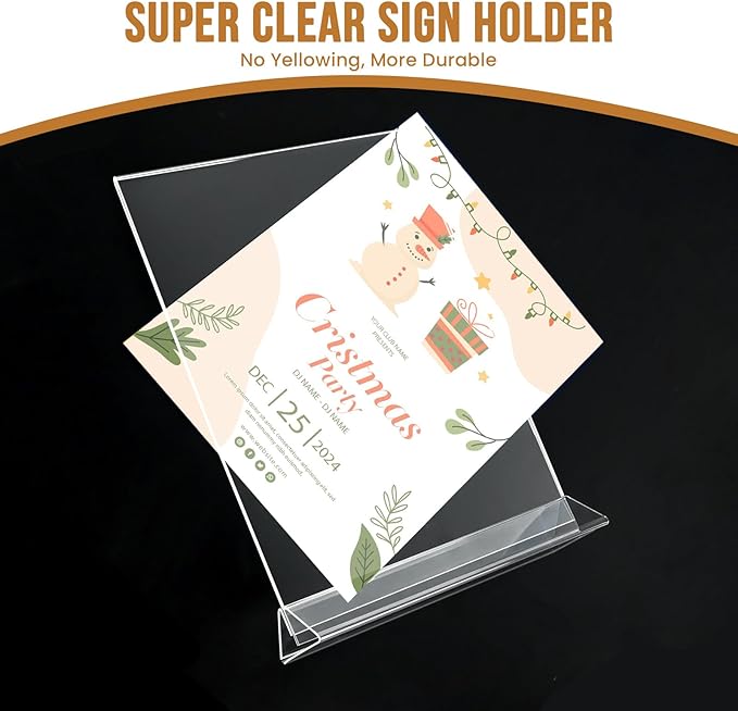 NICELINK 9 Pack Acrylic Sign Holder 8.5x11 Inch, Double Sided Clear Flyer - Image 9