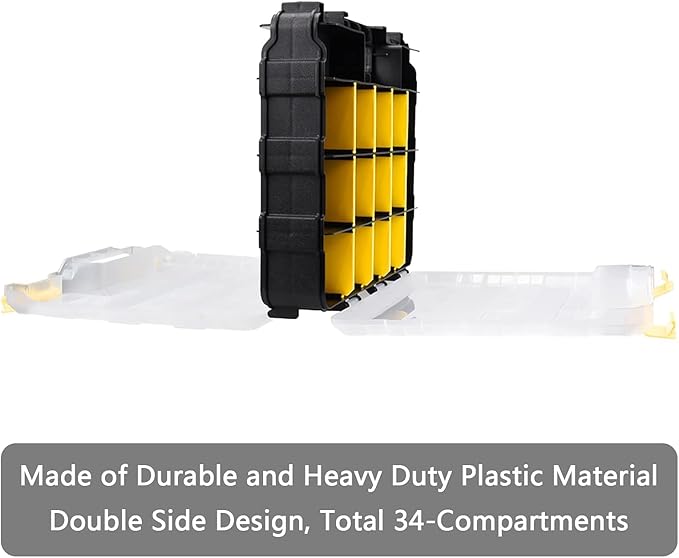 AIDY-PRO Hardware Organizer Box 34 Compartments Small Parts Organizer - Image 3